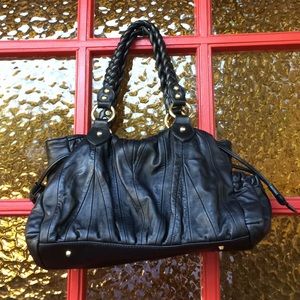 Black leather bag purse cute gift
